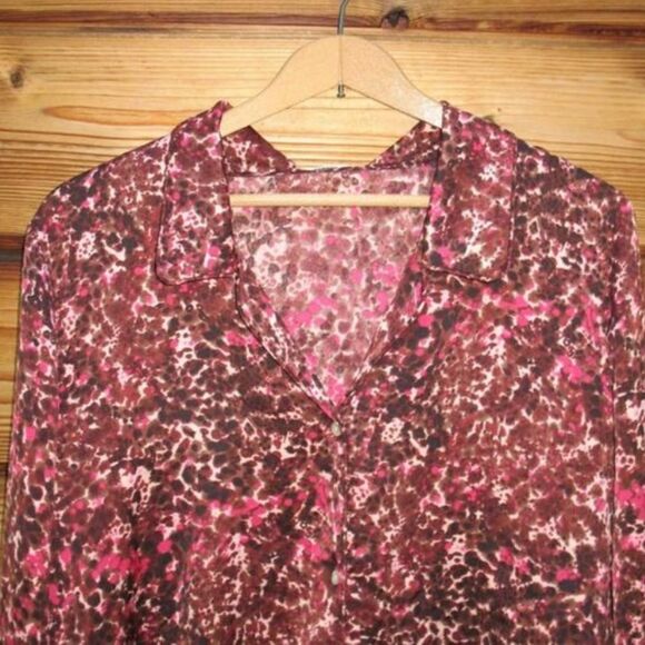 NWT Wilfred Aritzia Tie Front Print Blouse Top - Picture 3 of 7